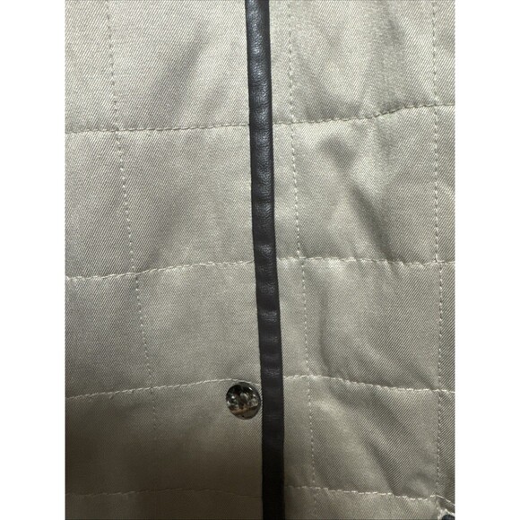 Pendleton Quilted Leather Trim Barn Riding Jacket Coat Beige Tan Zip Women Large - Picture 6 of 11